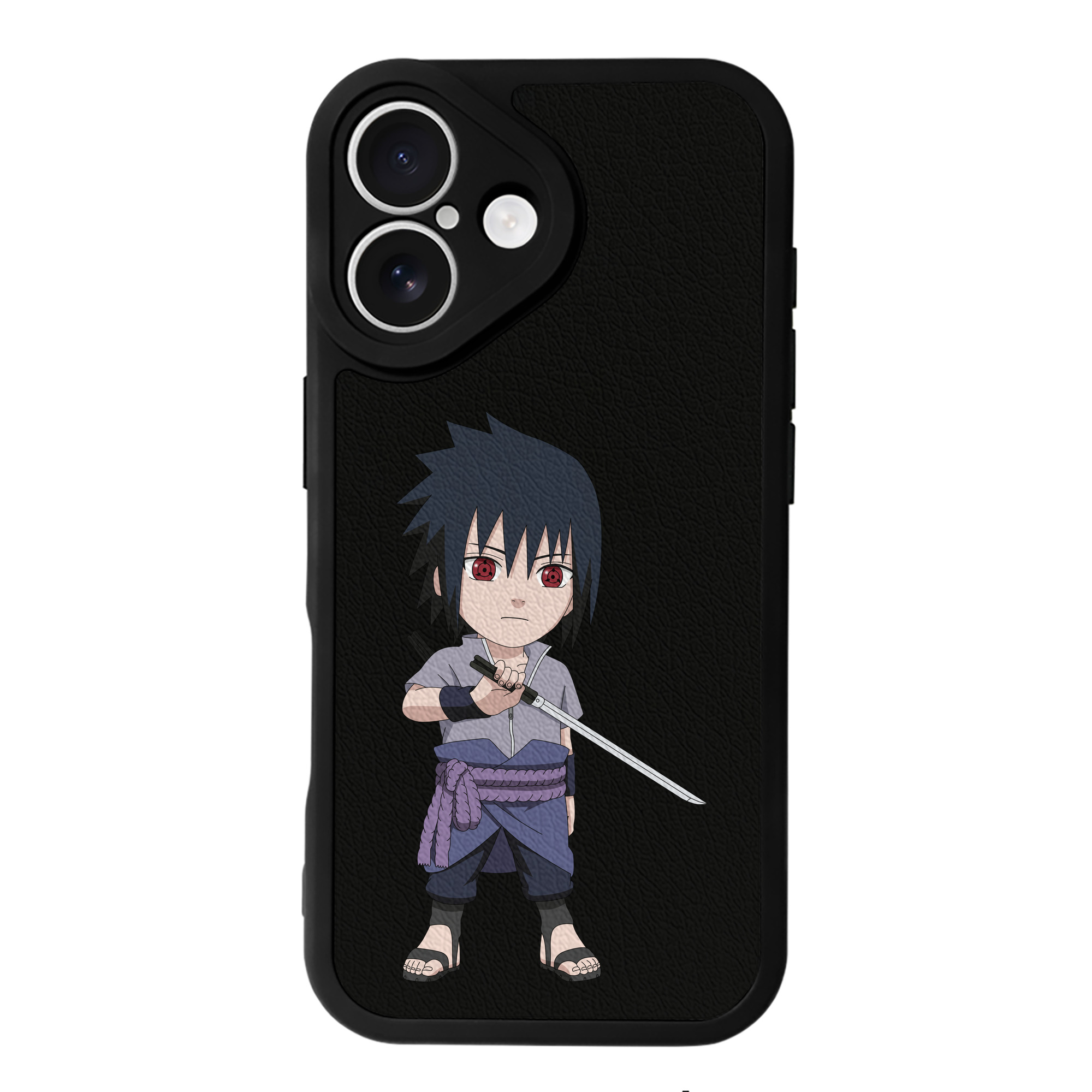 （画像用） NARUTO -ナルト- うちは サスケ Uchiha Sasuke 【iPhone 16シリーズ対応】シリコンスマホケース（レザー調） 材質：シリコン